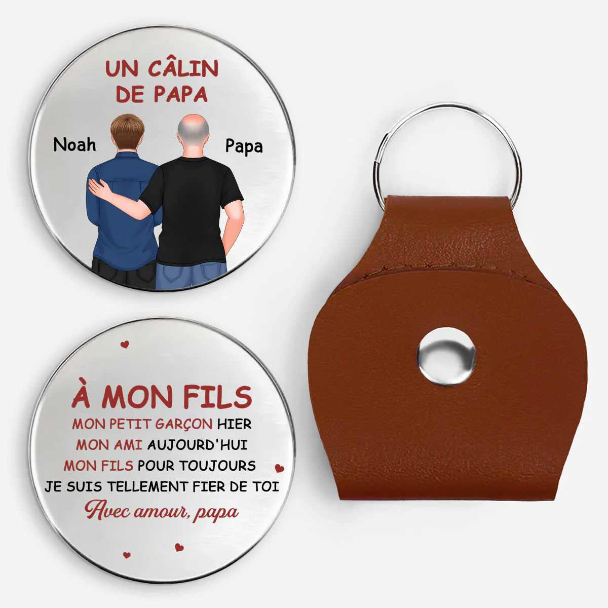 Câlin De Poche Personnalisé De Papa - Cadeau Pour Ma Fille Et Fils