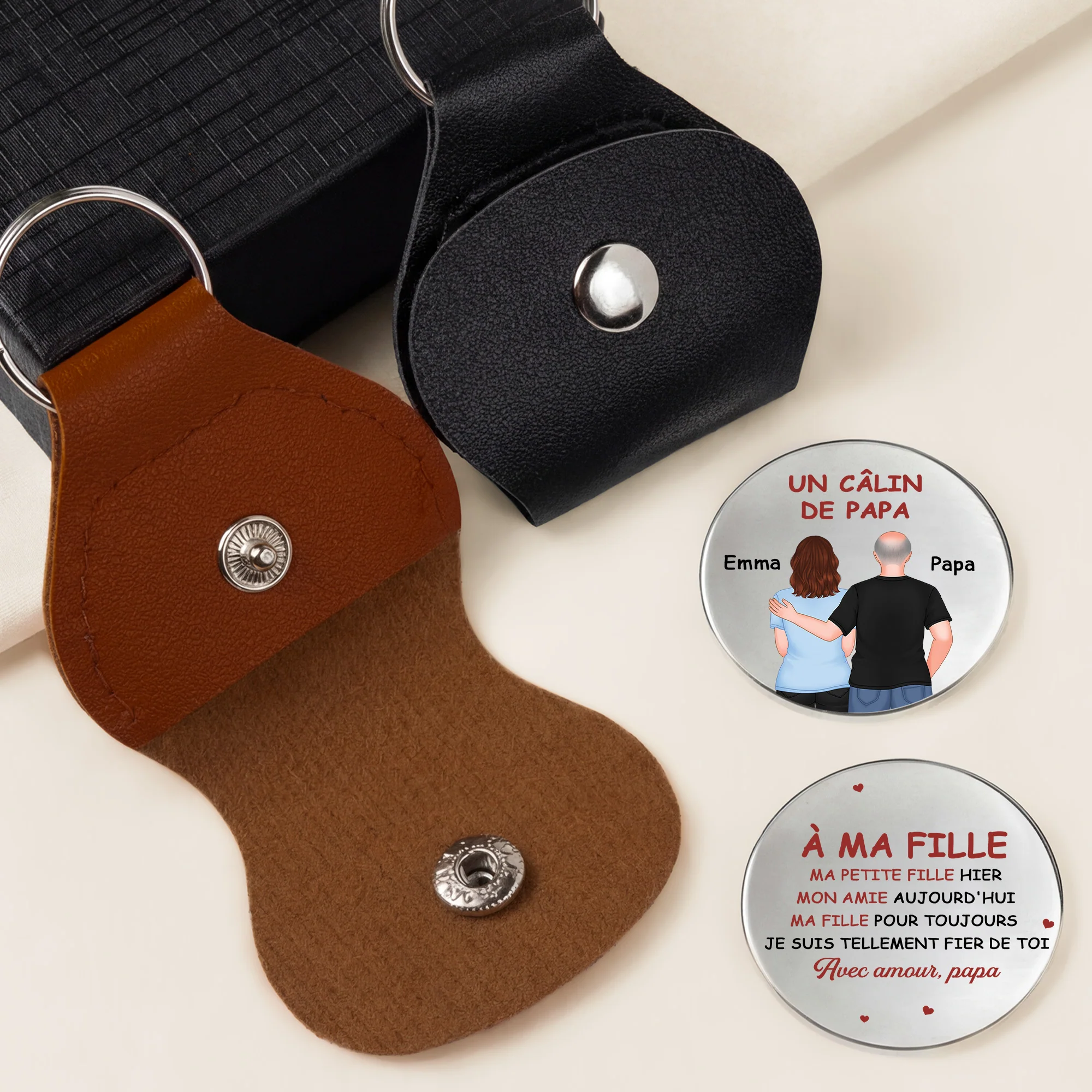 Câlin De Poche Personnalisé De Papa - Cadeau Pour Ma Fille Et Fils - Image 2