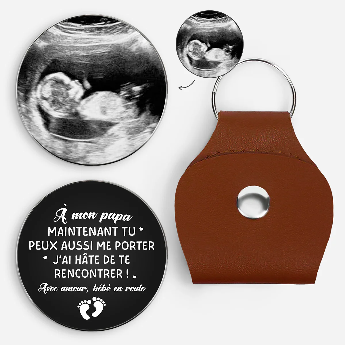 Câlin De Poche Personnalisé | Photo Bébé Cadeau Futur Papa