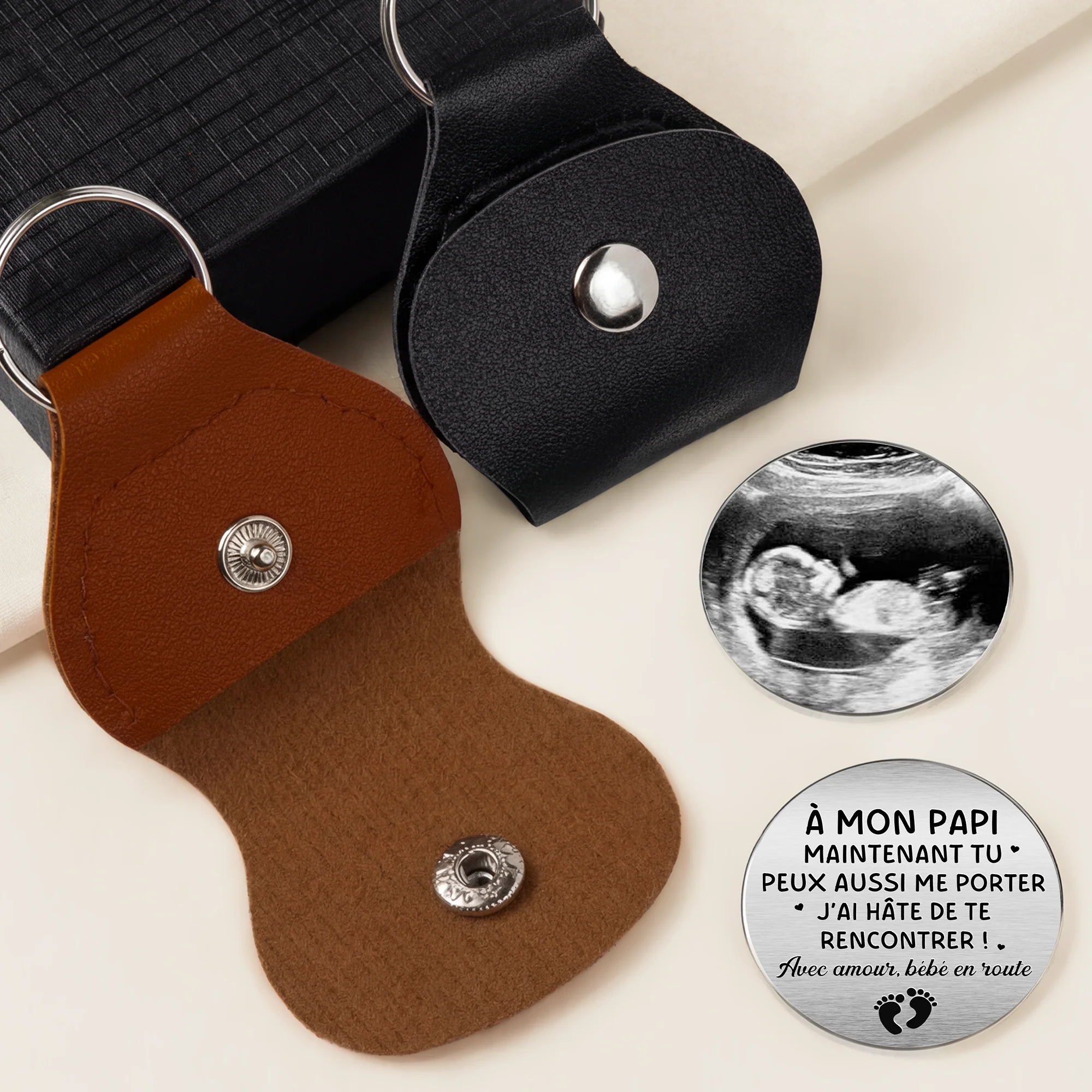 Câlin De Poche Personnalisé | Cadeau Futur Papa Avec Bébé En Route - Image 2