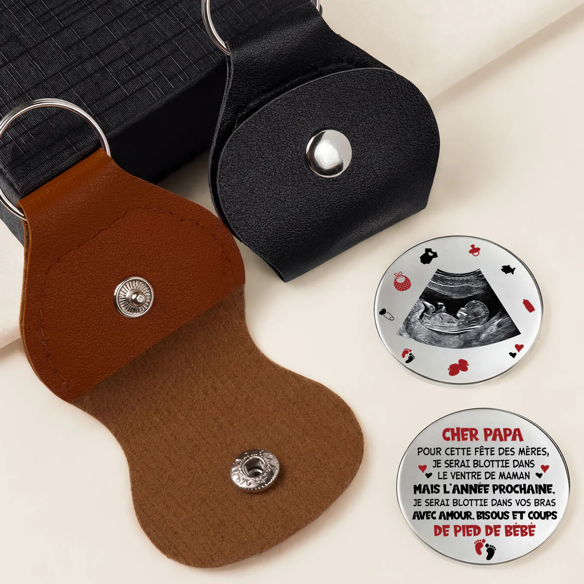 Câlin De Poche Personnalisé Photo - Cadeau Future Maman Futur Papa Pour Cette Fête Des Mères - Image 2