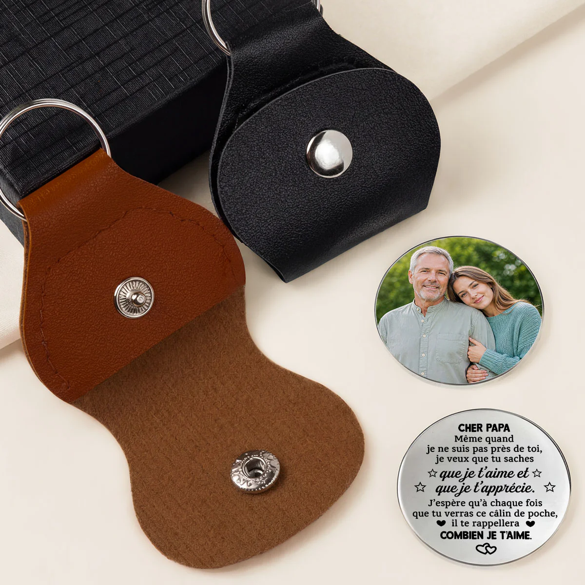 Câlin De Poche Personnalisé Photo - Cadeau Maman Et Papa Je T’apprécie - Image 2