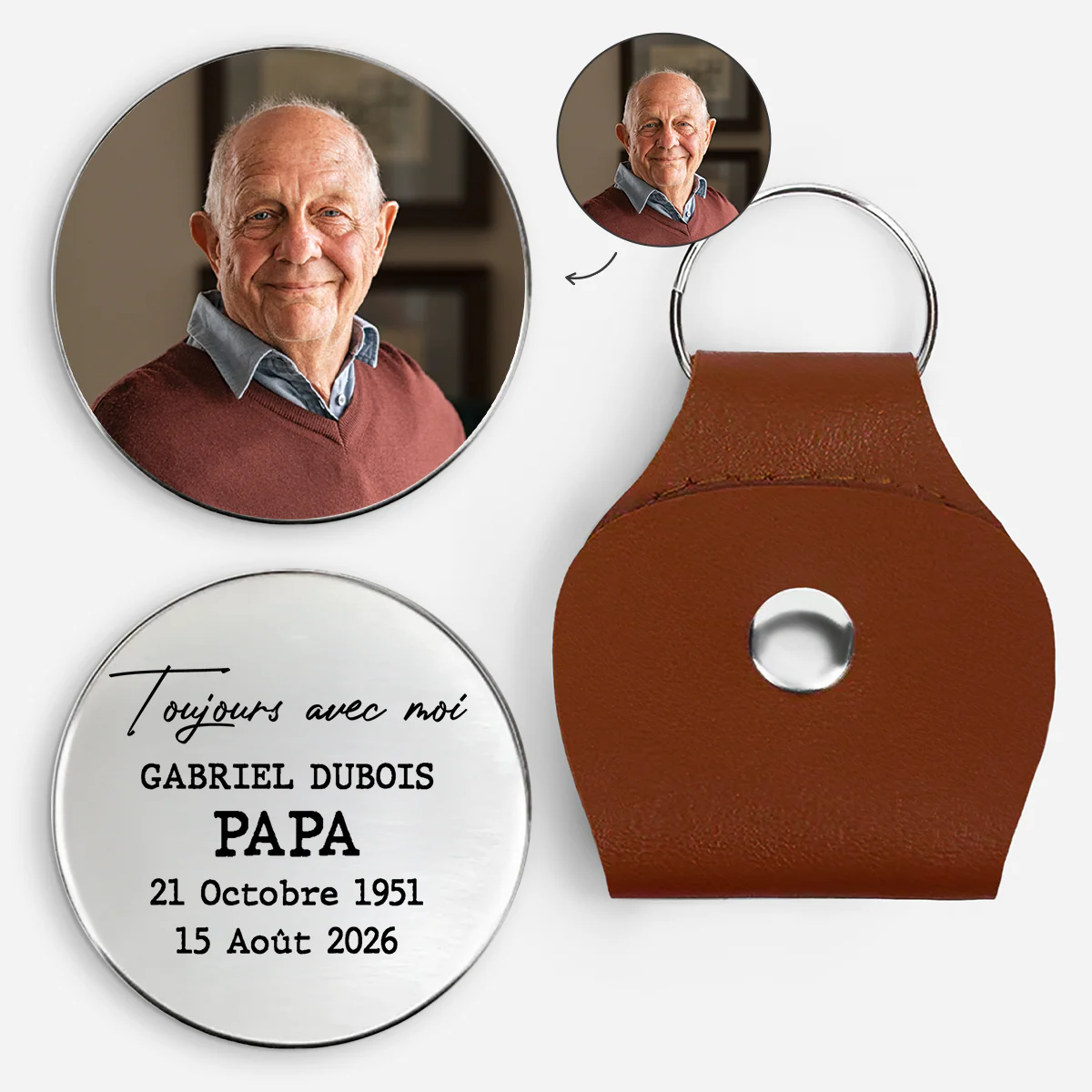 Câlin De Poche Personnalisé Photo Commémorative - Toujours Avec Nous Maman Et Papa
