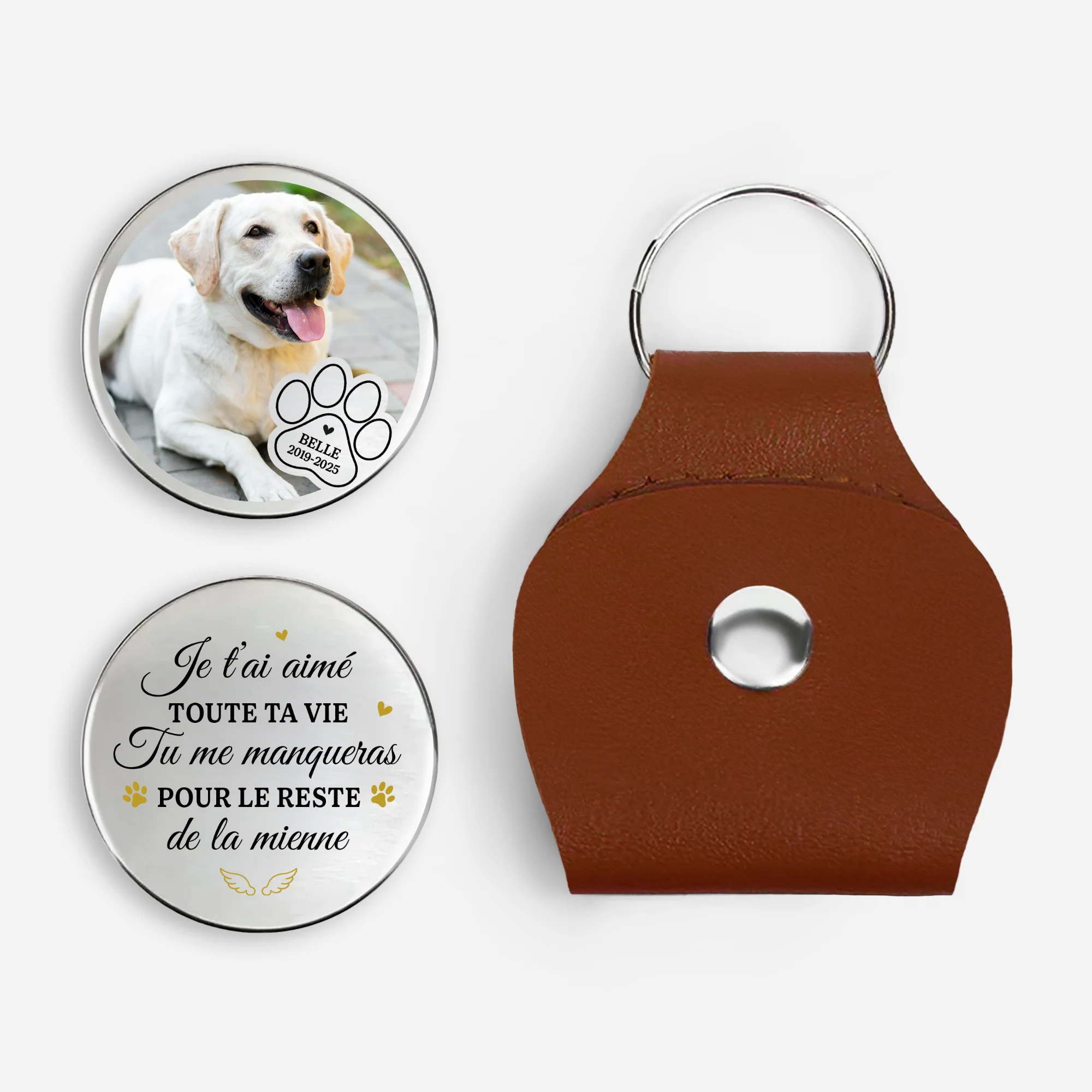 Câlin de Poche Personnalisé Photo Chien & Chat - T'aimer Toute Ta Vie