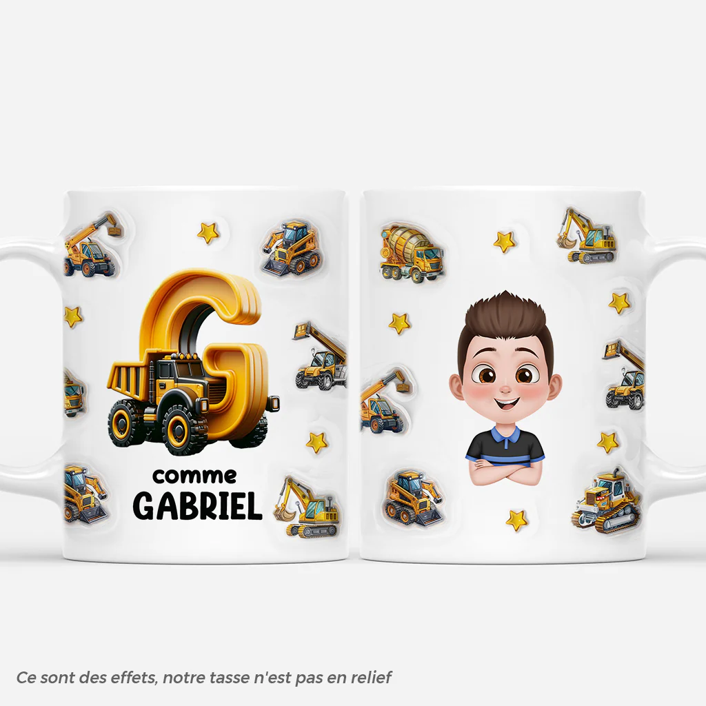 Mug Personnalisé Enfant - Camion De Construction