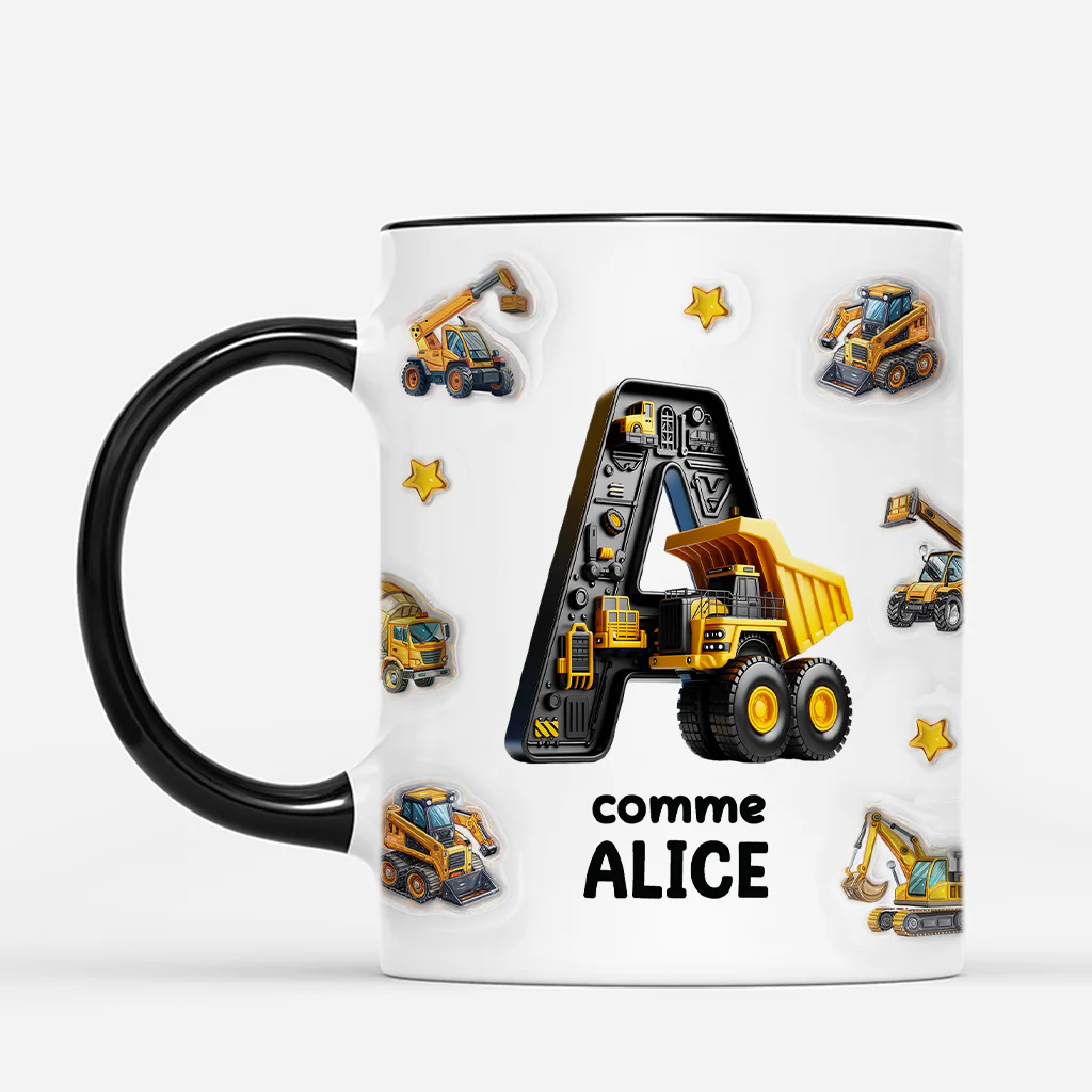 Mug Personnalisé Enfant - Camion De Construction - Image 2