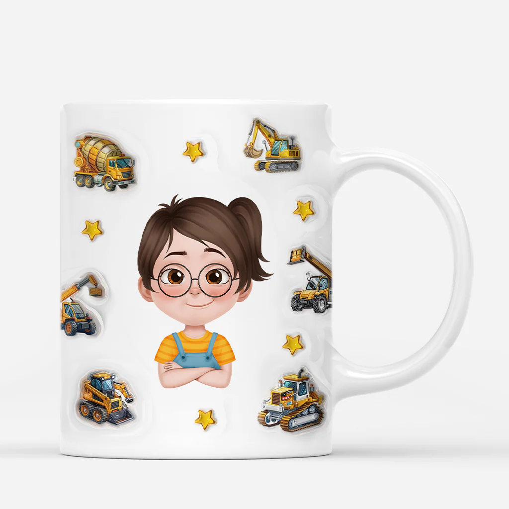 Mug Personnalisé Enfant - Camion De Construction - Image 3