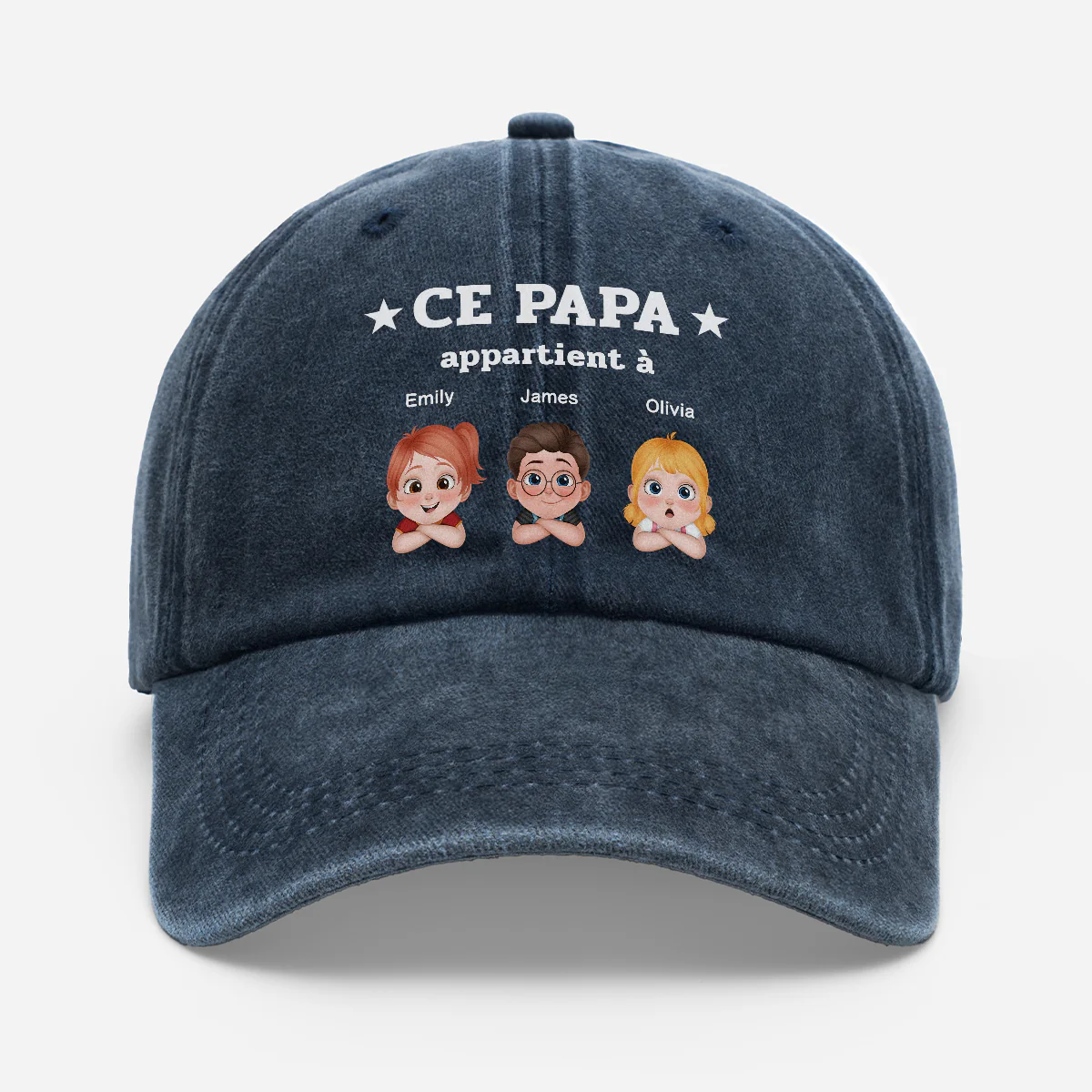 Casquette Délavée Personnalisable Prénom - Cadeau Maman Papa Appartient À