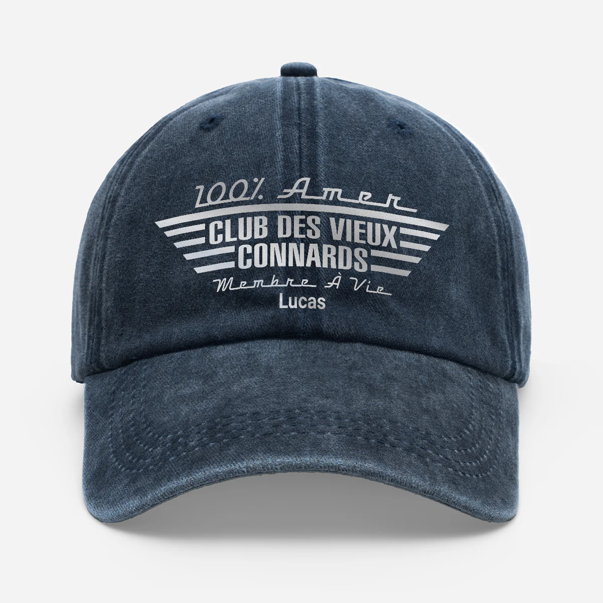 Casquette Délavée Personnalisée - 100% Amer Cadeau Humour Pour Homme