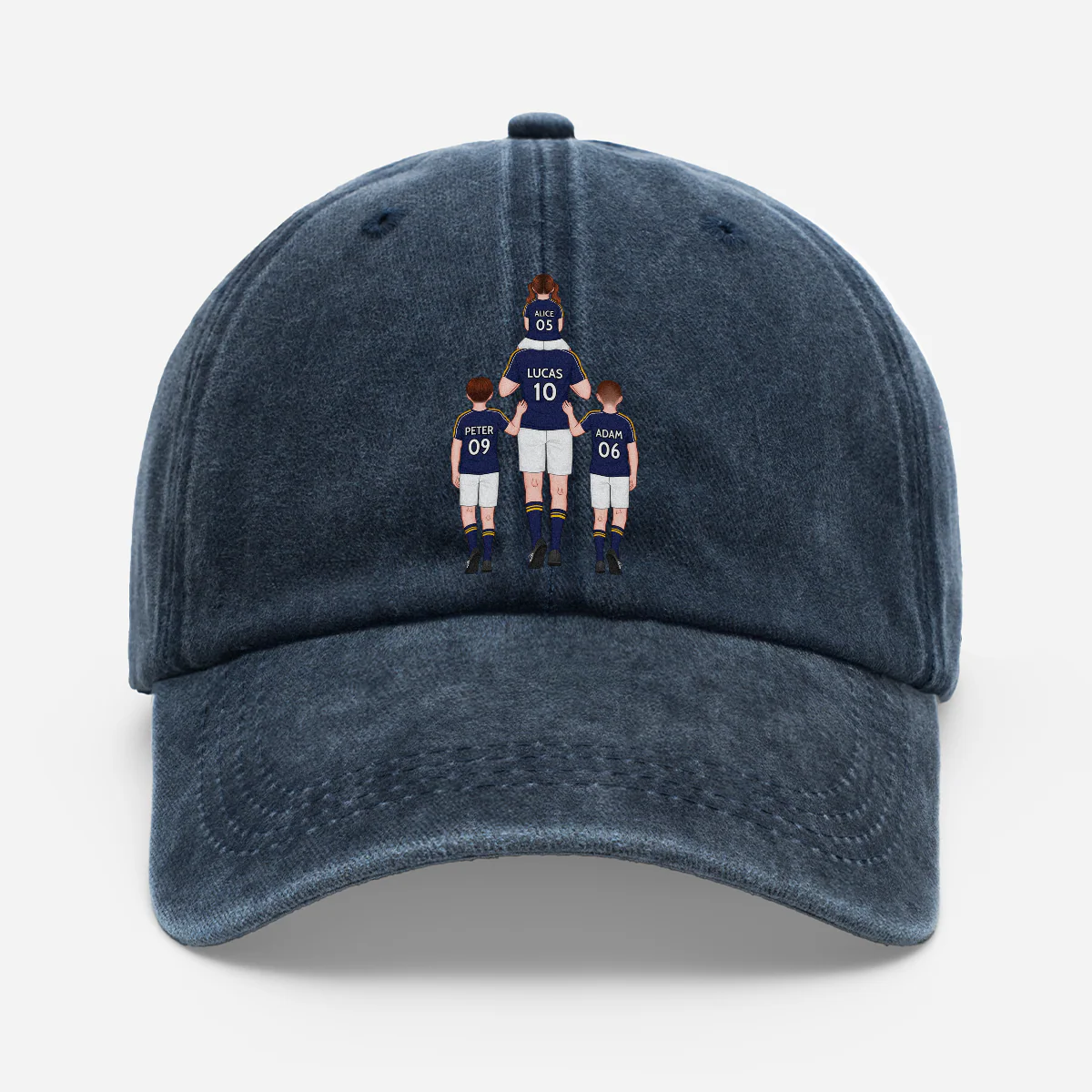 Casquette Délavée Personnalisée - Cadeau Papa Papy Footballeur De Famille