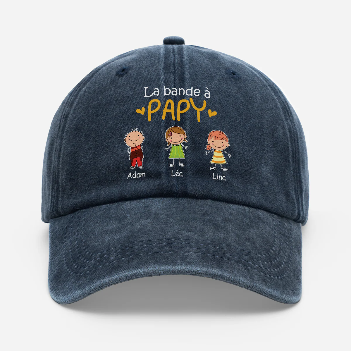 Casquette Délavée Personnalisée Dessin - La Bande À Papy Papa