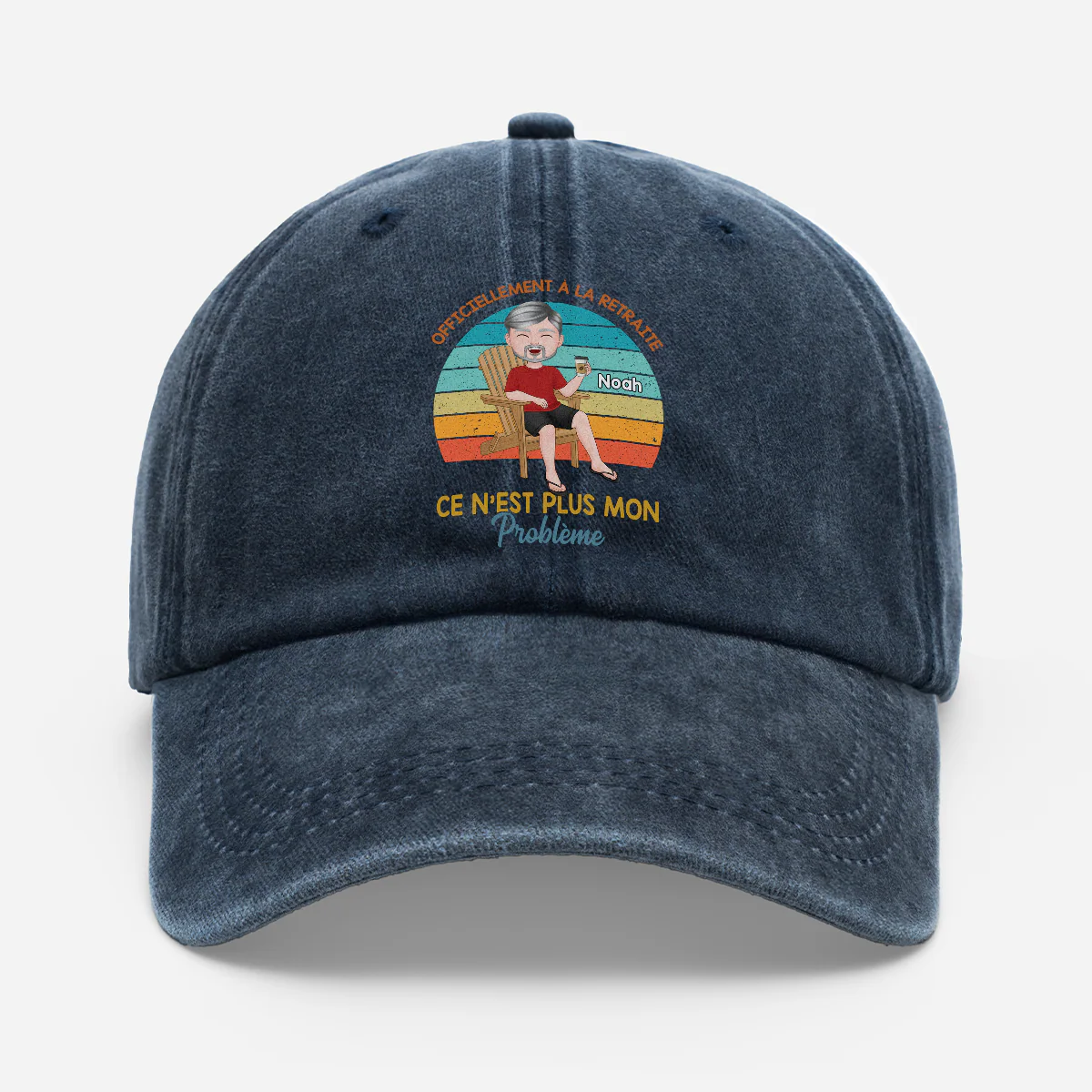 Casquette Délavée Personnalisée Homme/Femme - Officiellement À La Retraite