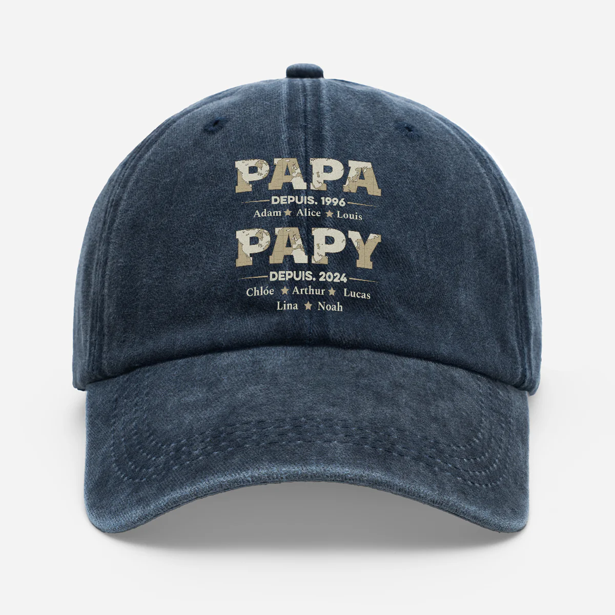 Casquette Délavée Personnalisée Homme - Papa Depuis Papy Depuis