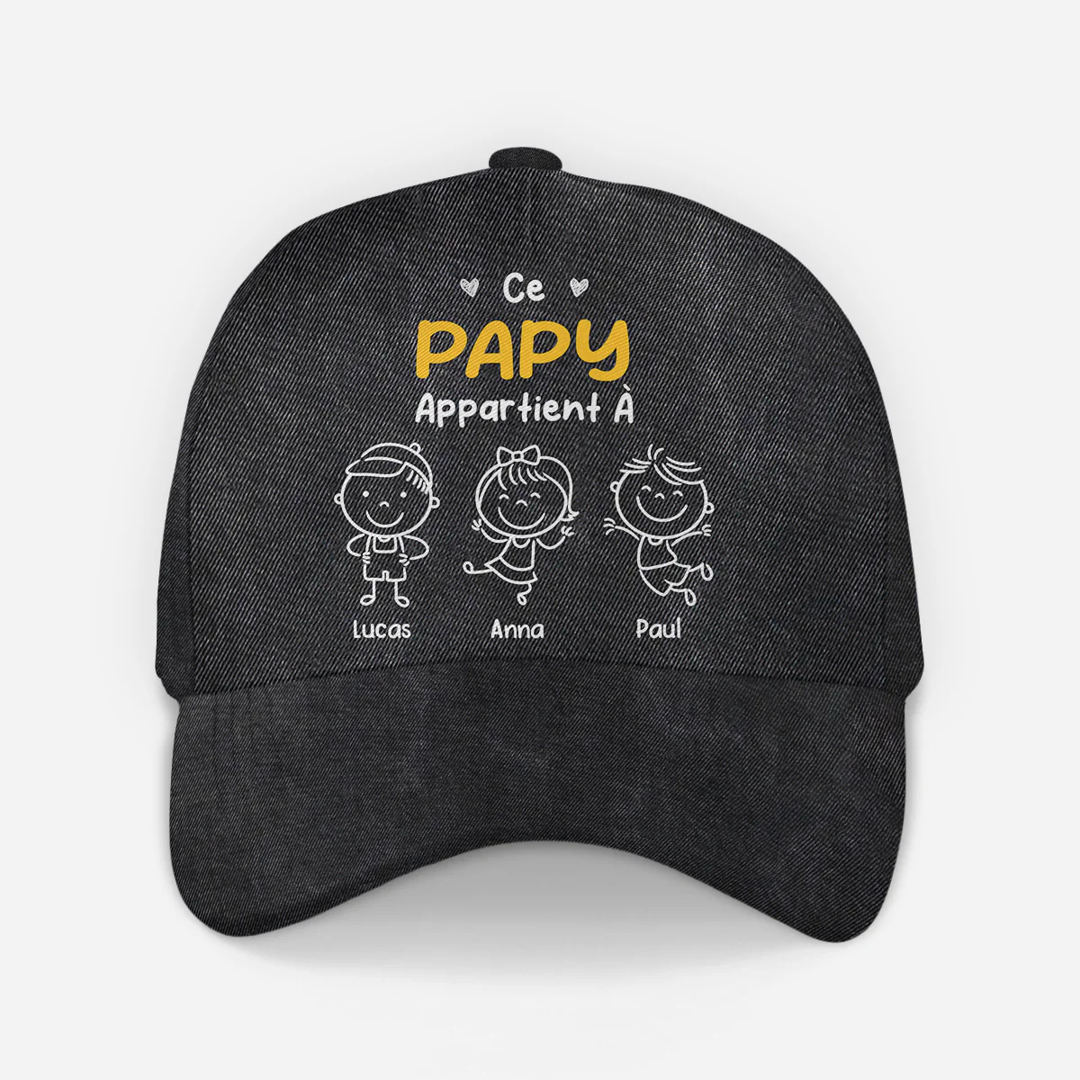 Casquette Personnalisée Avec Bonhomme Allumette - Mamie Papy Appartient À