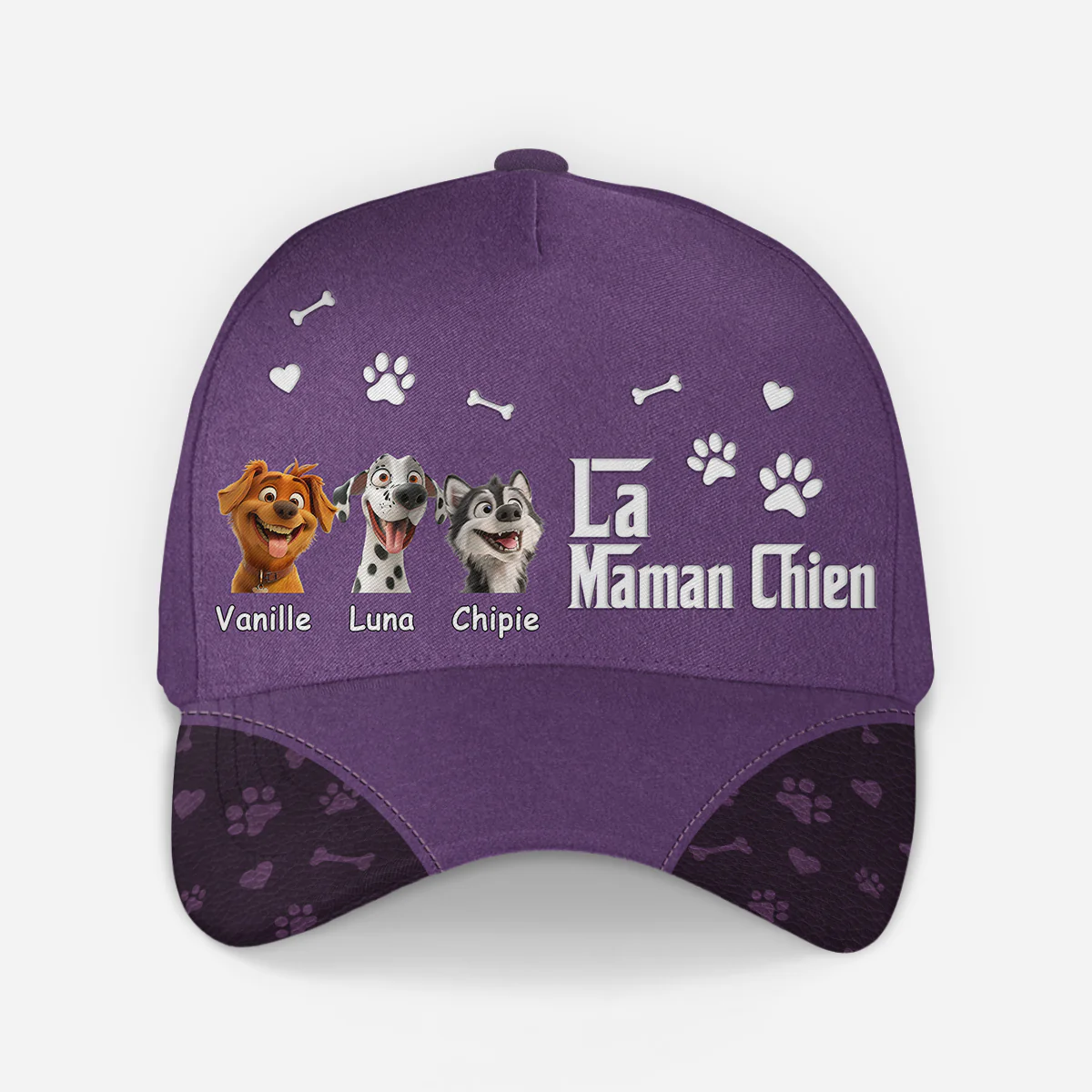 Casquette Chien Personnalisable | Papa Chien Design Cartoon - Image 2