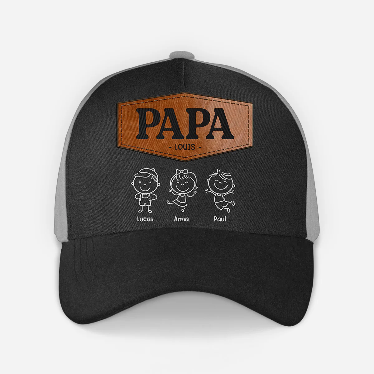 Casquette Personnalisée Papa Maman Couleur Foncée - Cadeau Fête Des Pères Original