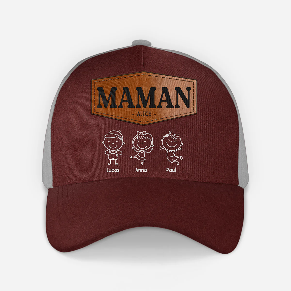 Casquette Personnalisée Papa Maman Couleur Foncée - Cadeau Fête Des Pères Original - Image 2