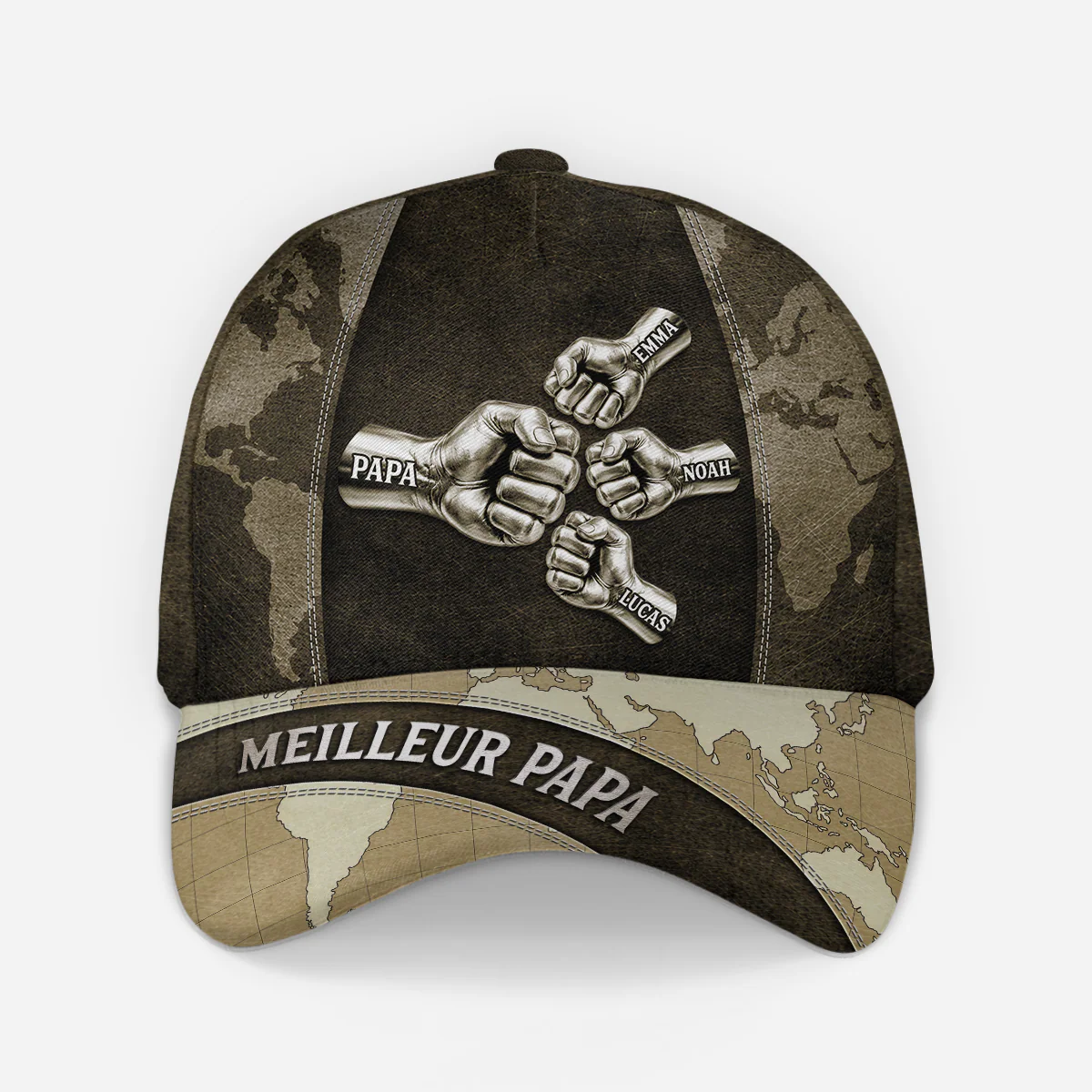 Casquette Personnalisée Prénom - Meilleur Papa Meilleur Papy Des Enfants