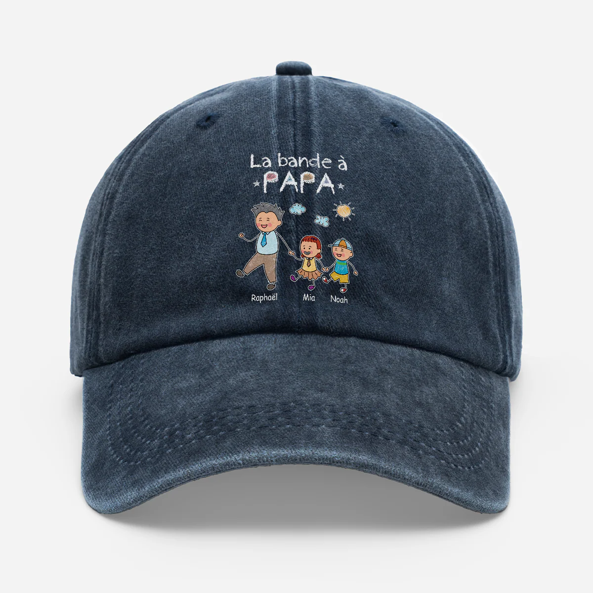 Casquette Personnalisée Prénom Version Délavée - La Bande À Papa Maman
