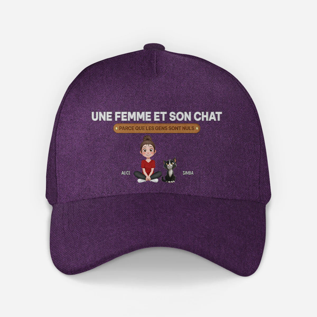 Casquette Femme Personnalisée - Une Femme et Son Chat