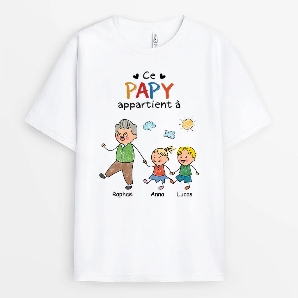 T shirt Personnalisé Papy - Ce Papy Génial Appartient À