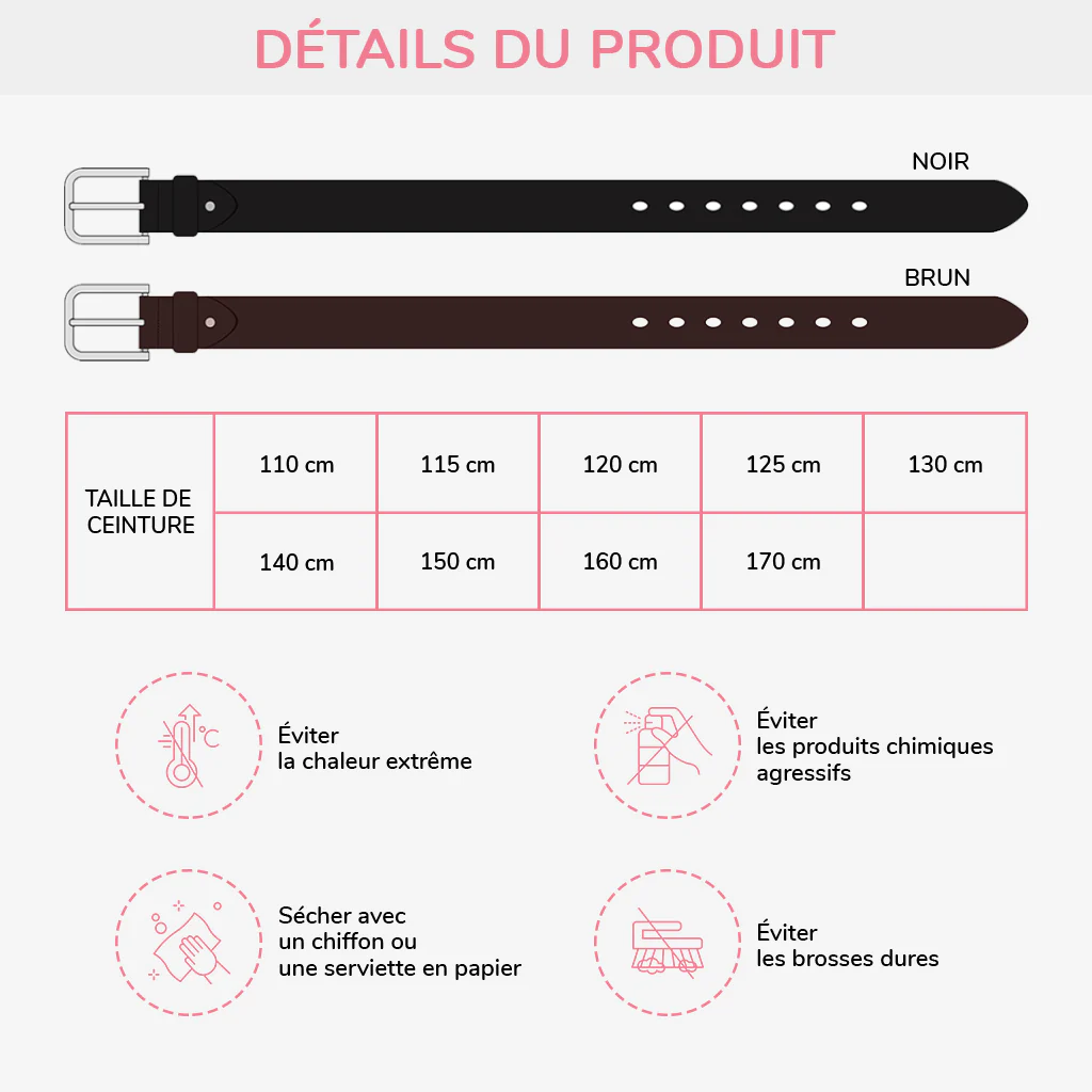 Ceinture Cuir Gravée Personnalisée - Ce Papi Papa Appartient À Ses Enfants - Image 3