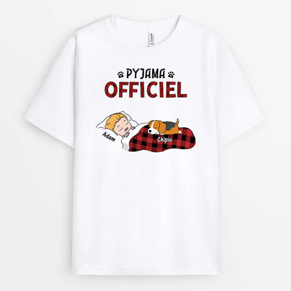 T Shirt Pour Chien Personnalisé | C’Est Mon T Shirt De Pyjama Avec Chiens Dormant