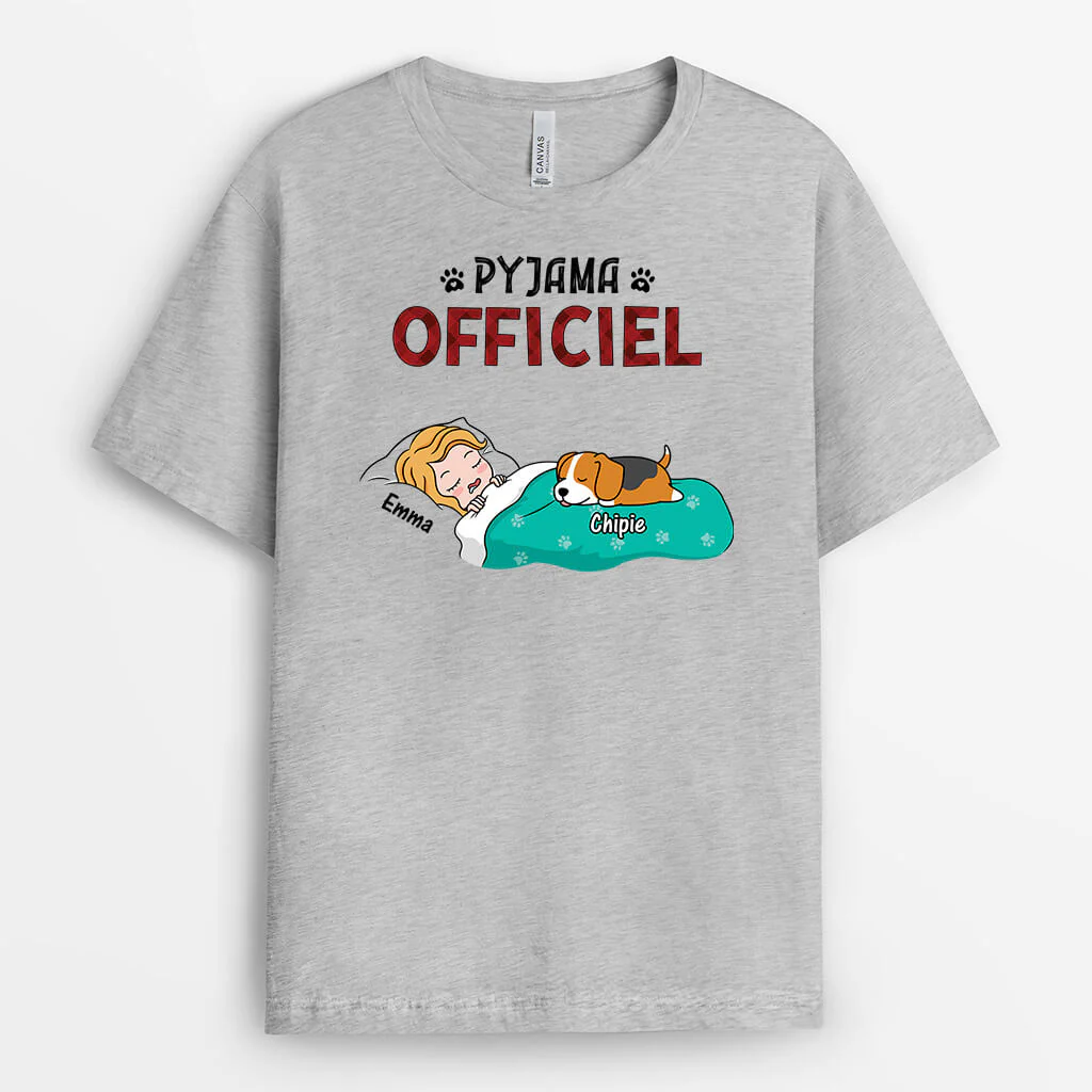 T Shirt Pour Chien Personnalisé | C’Est Mon T Shirt De Pyjama Avec Chiens Dormant - Image 2