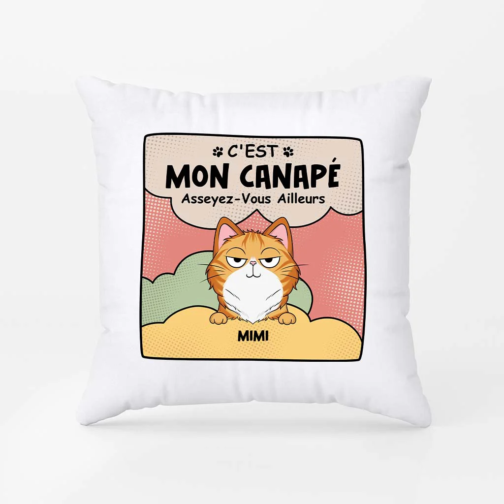 C'est Notre Canapé. Asseyez-Vous Ailleurs Version Chats Mignons - Coussin Chat Personnalisé - Image 2