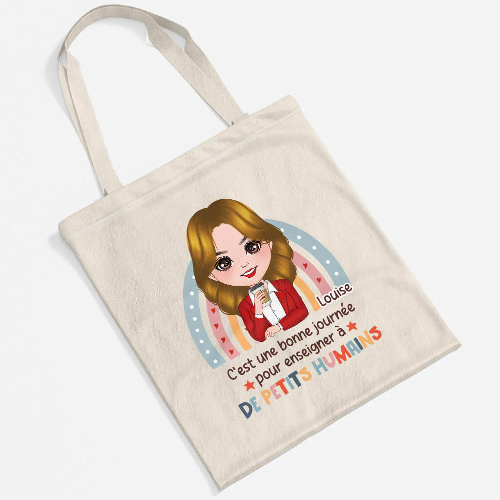 C'est Une Bonne Journée Pour Enseigner À De Petits Humains - Tote Bag Maitresse Personnalisé - Image 2