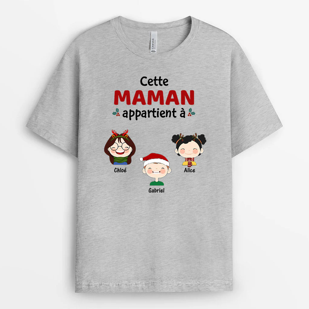 T Shirt Personnalisé Mamie - Cette Mamie Appartient À | Avec Enfants Noël - Image 2