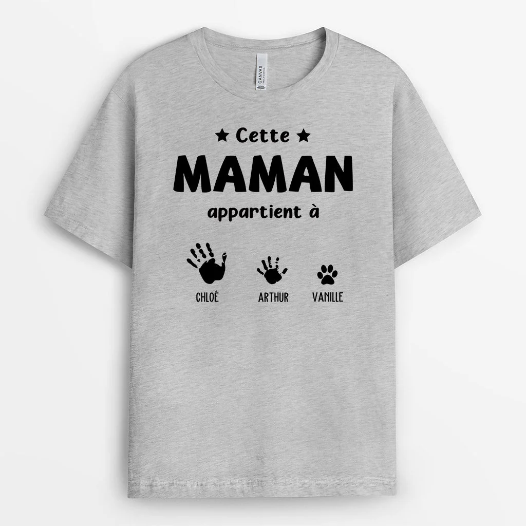 Tee Shirt Personnalisé Grand-Mère - Cette Mamie Appartient À | Mains et Empreintes - Image 2
