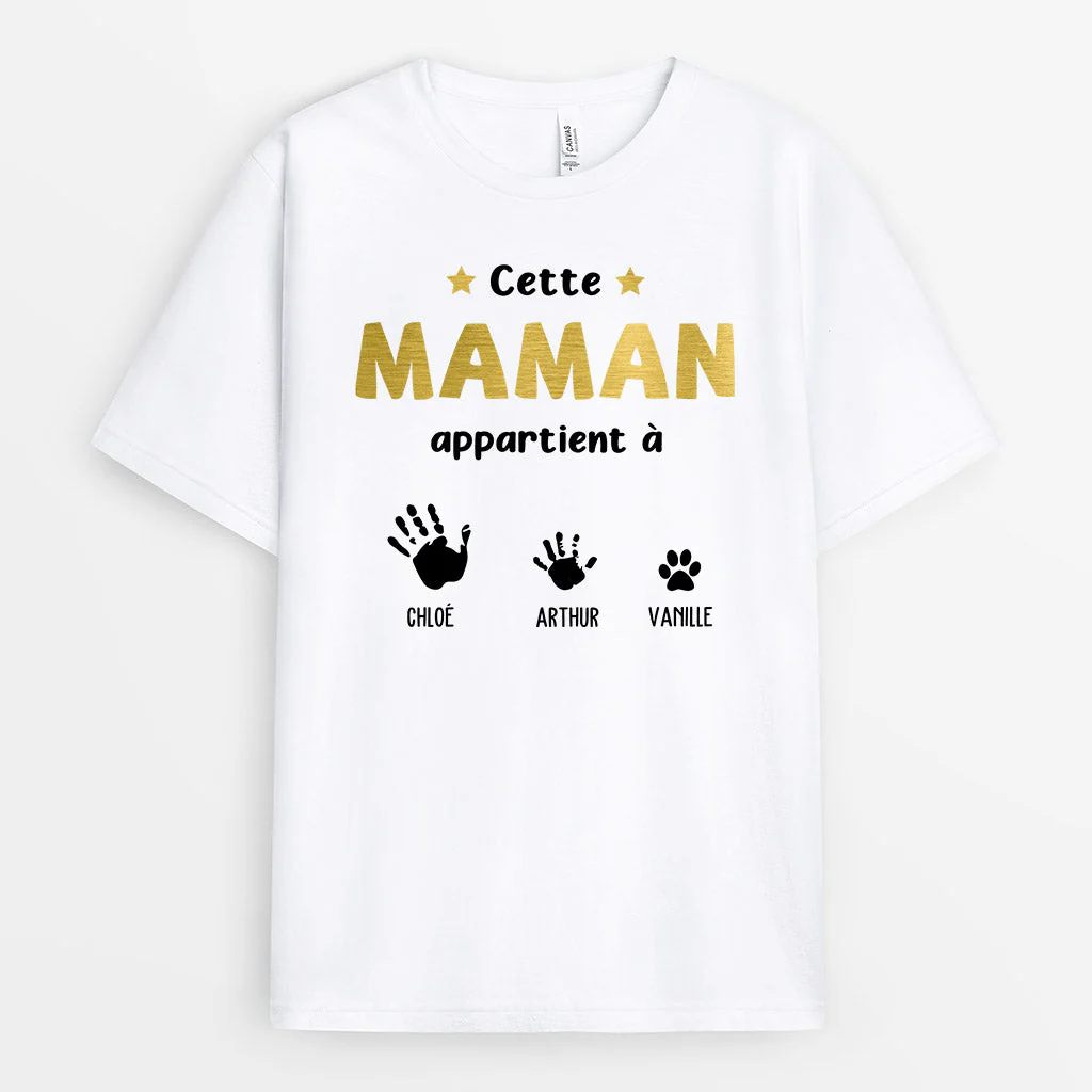 Tee Shirt Personnalisé Grand-Mère - Cette Mamie Appartient À | Mains et Empreintes - Image 3
