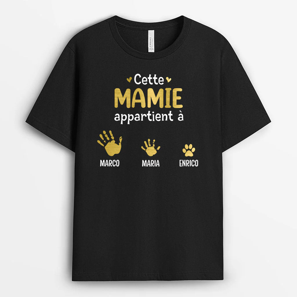 T Shirt Personnalisé Avec Chat - Cette Mamie Appartient À - Image 3