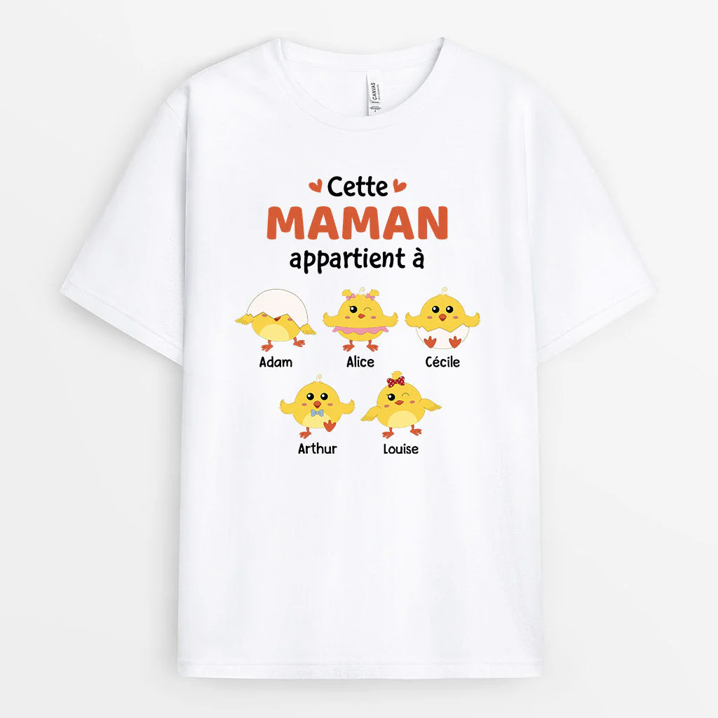 Tee Shirt Personnalisé Mamie - Cette Mamie Appartient À | Avec Poussins - Image 2