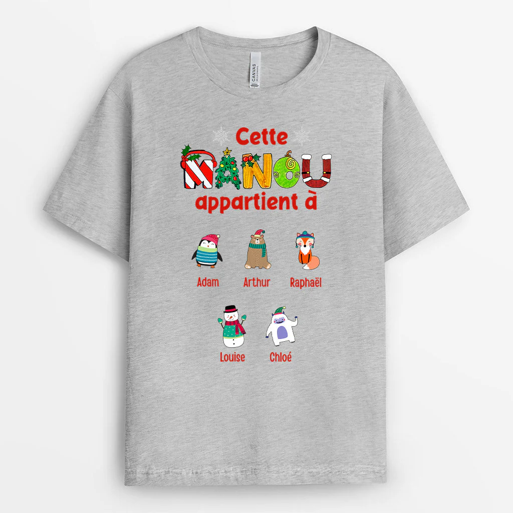 T Shirt Mamie Personnalisé Noël - Cette Mamie Appartient À - Image 2