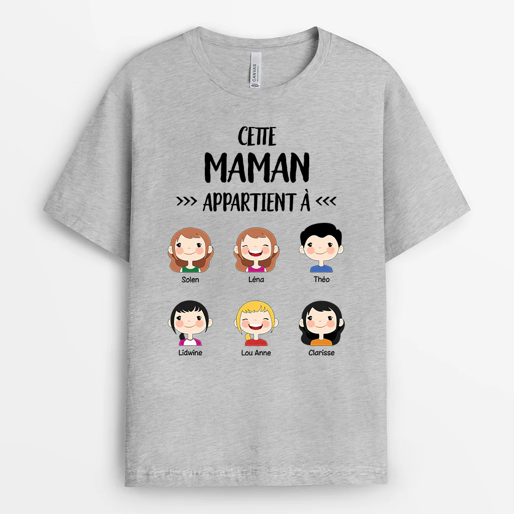 Tee Shirt Mamie Personnalisé - Cette Mamie Appartient À | Avec Enfants - Image 2