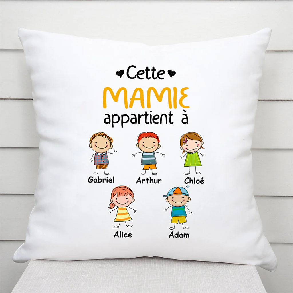 Coussin Personnalisé Mamie - Cette Mamie/Maman Appartient À