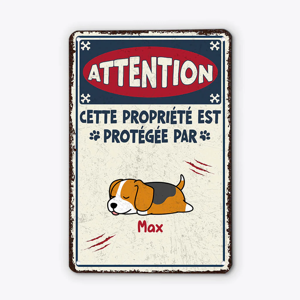 Plaque chien personnalisable – Propriété protégée par les chiens - Image 2