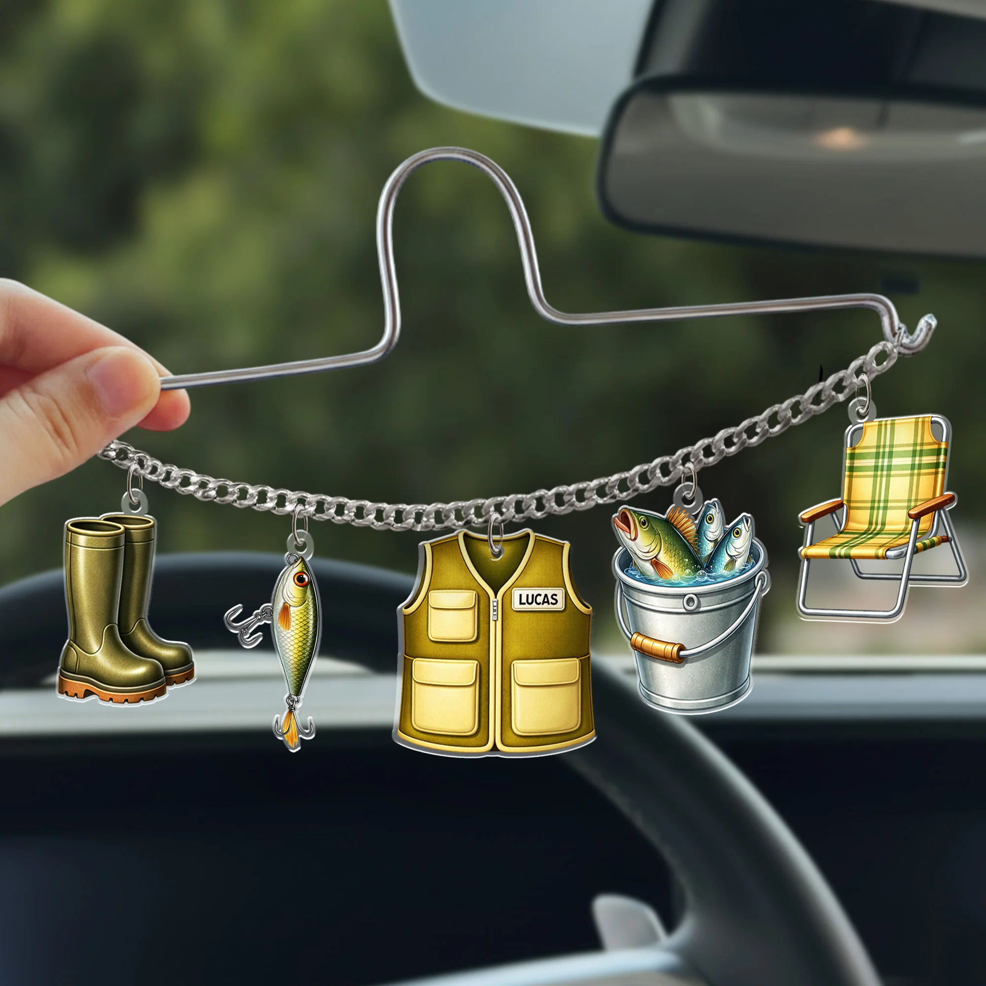 Charmes De Voiture Personnalisées - Cadeau Pour Pêcheur Papa Papy - Image 2