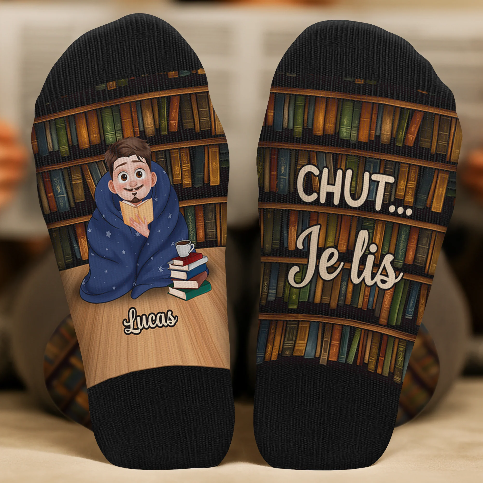 Chaussettes Personnalisé Pour Rats De Bibliothèque - Juste Une Fille Qui Aime Les Livres - Image 2