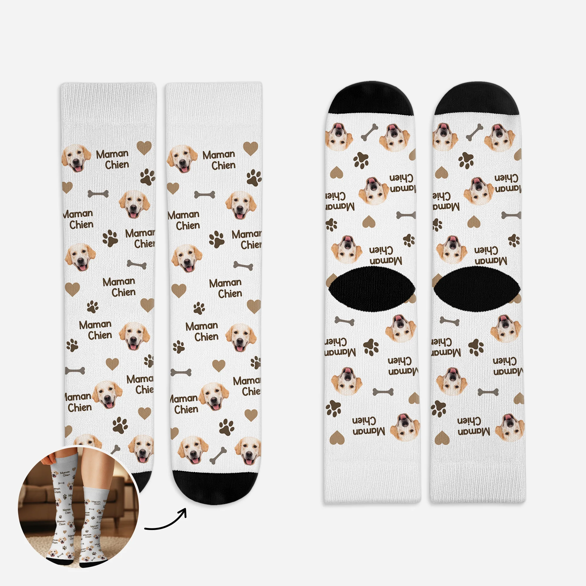 Chaussette Personnalisé Photo – Chaussettes Personnalisées Chien Maman
