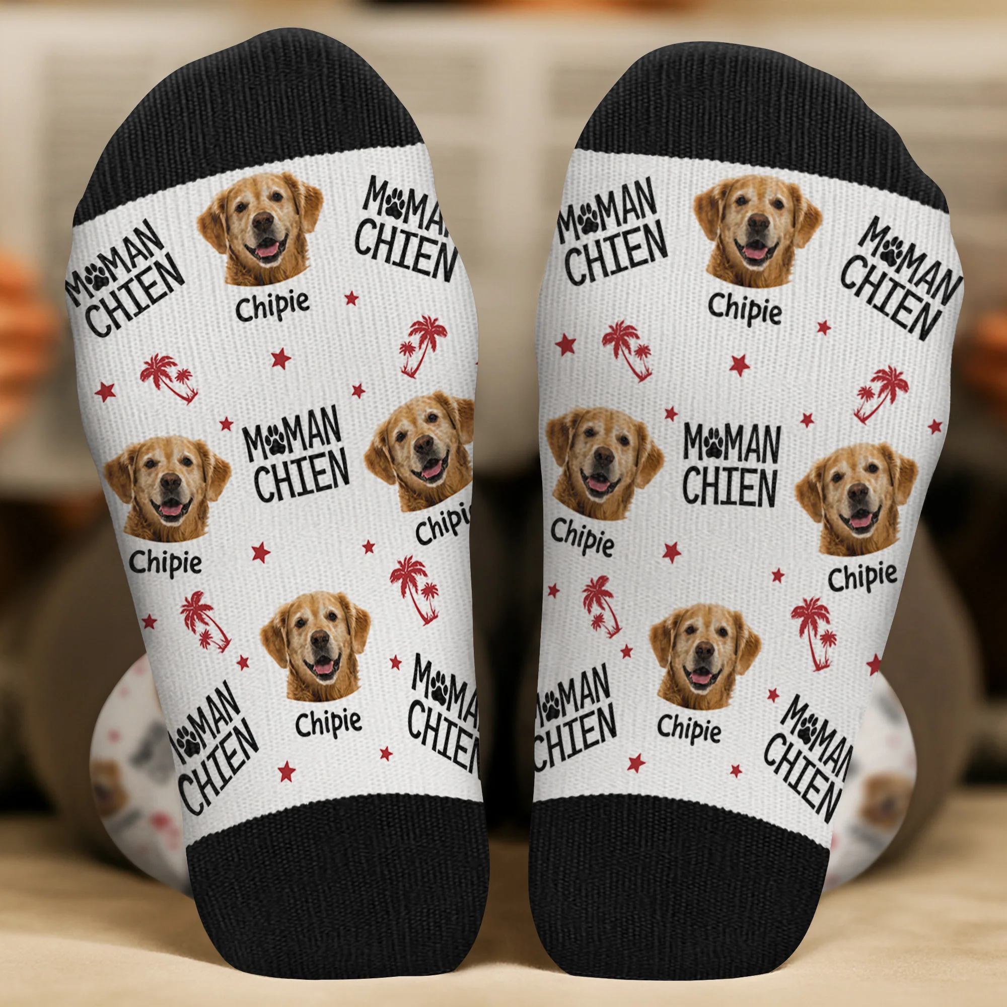 Chaussette Tête Personnalisée - Maman/Papa Chien - Image 2