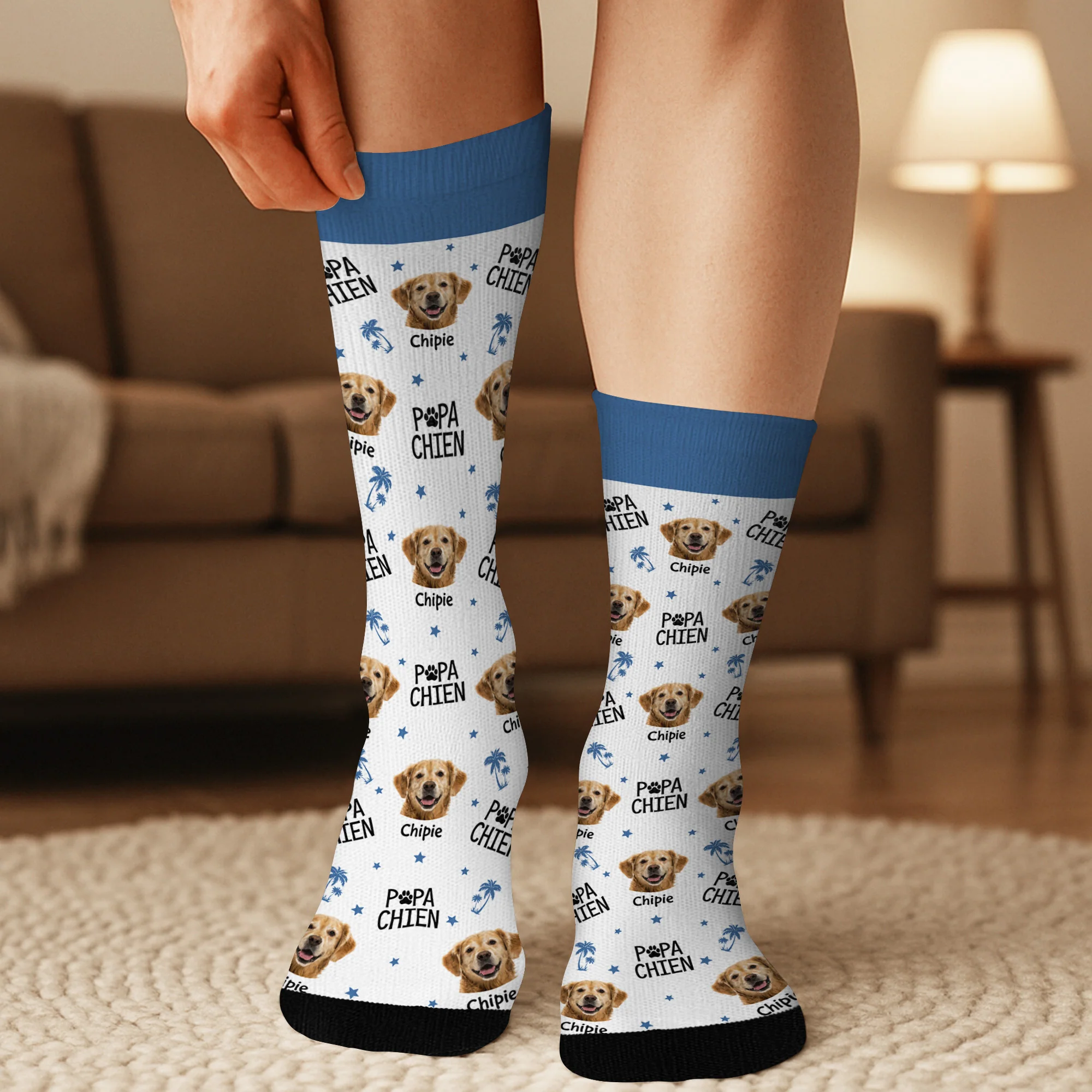 Chaussette Tête Personnalisée - Maman/Papa Chien - Image 3