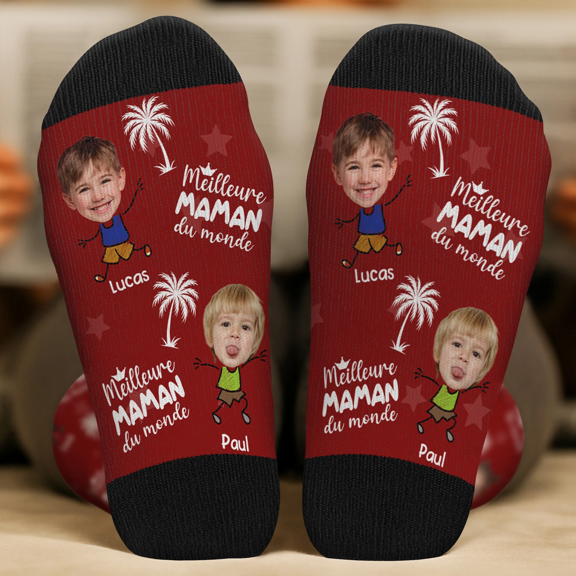 Chaussettes Personnalisées Avec Visage - Meilleure Maman - Image 2