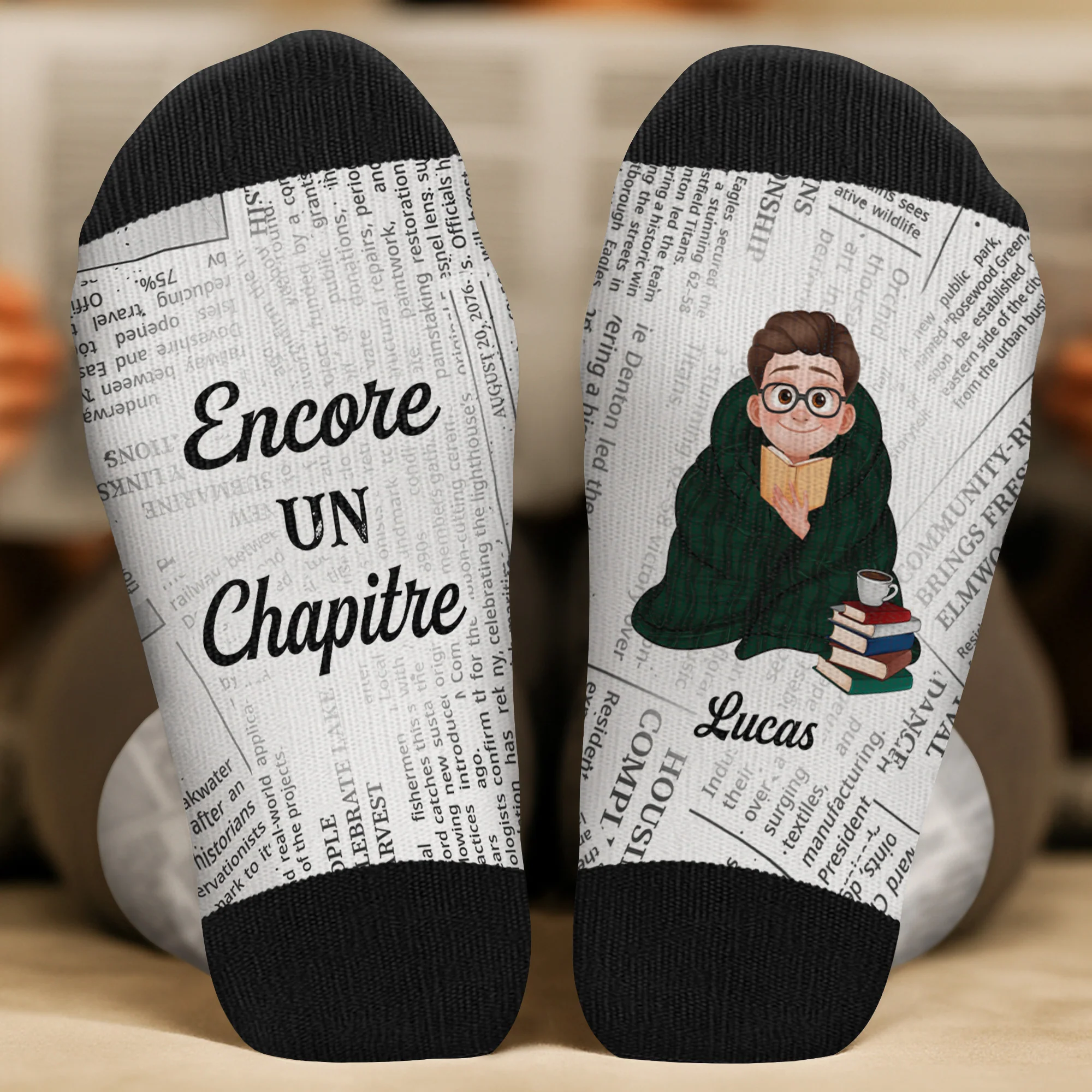 Chaussettes Personnalisées - Chut, Je Lis des Livres - Image 2