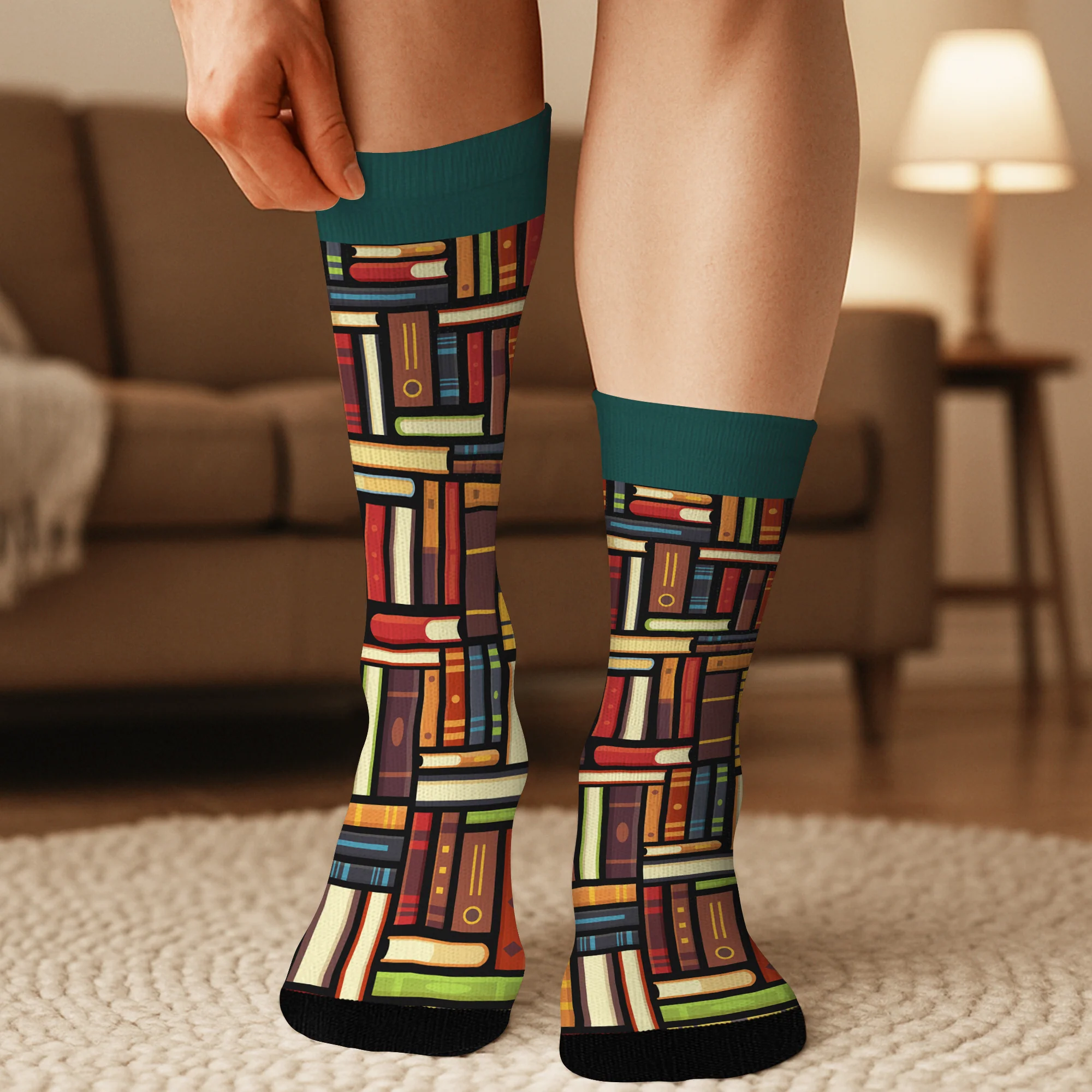 Chaussettes Personnalisées - Chut Une Fille Un Garçon Lit Ses Livres - Image 3