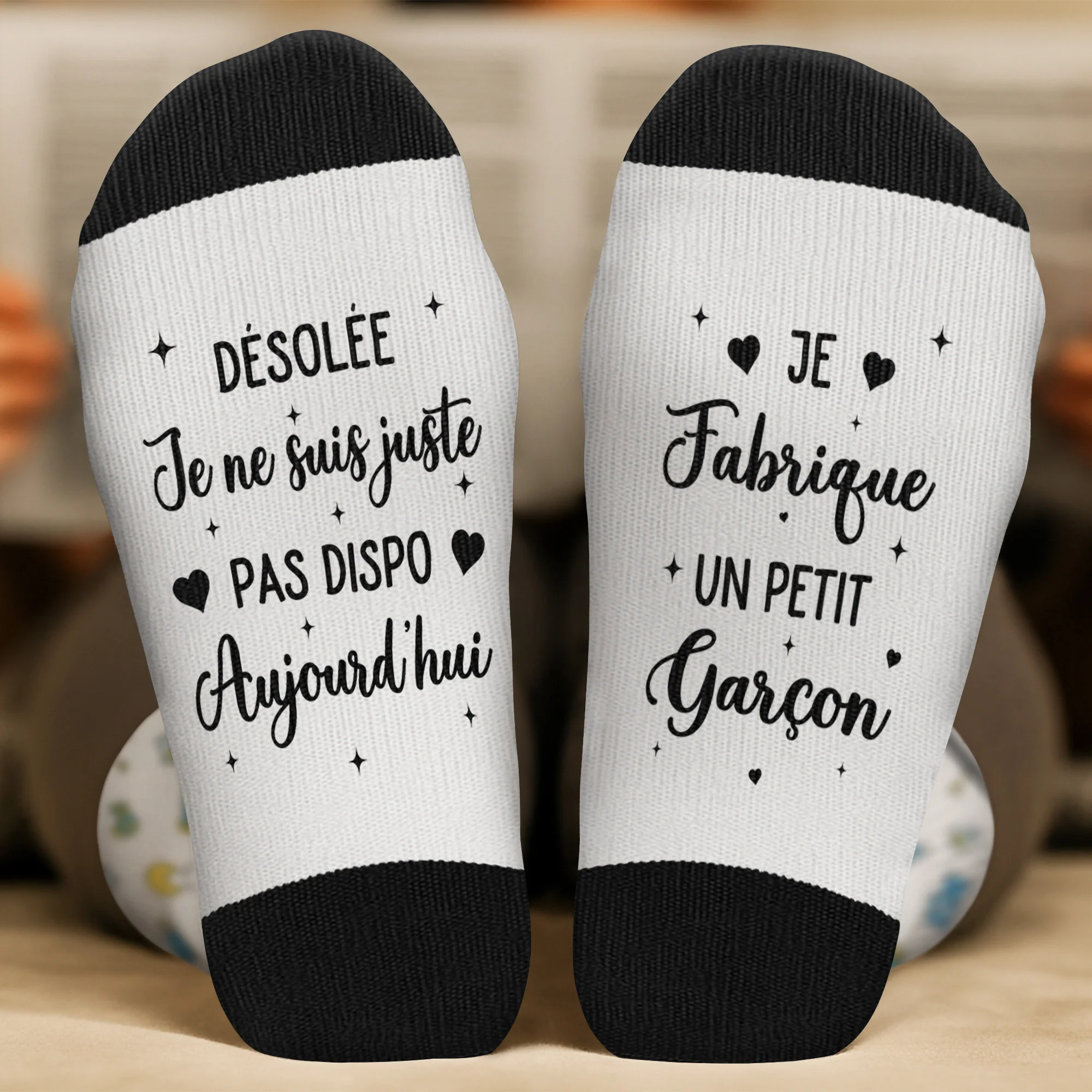 Chaussette Personnalisé Texte – Désolée Pas Disponible Aujourd’hui - Image 2