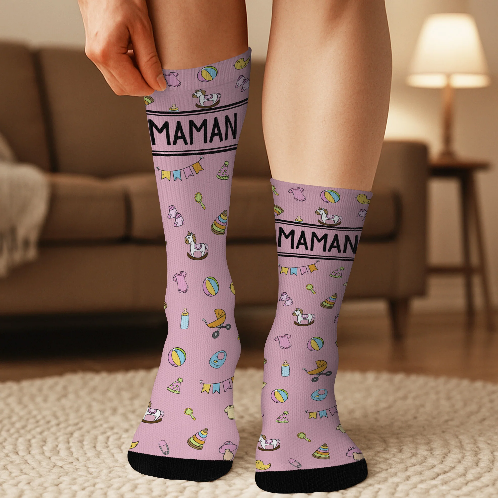 Chaussette Personnalisé Texte – Désolée Pas Disponible Aujourd’hui - Image 3