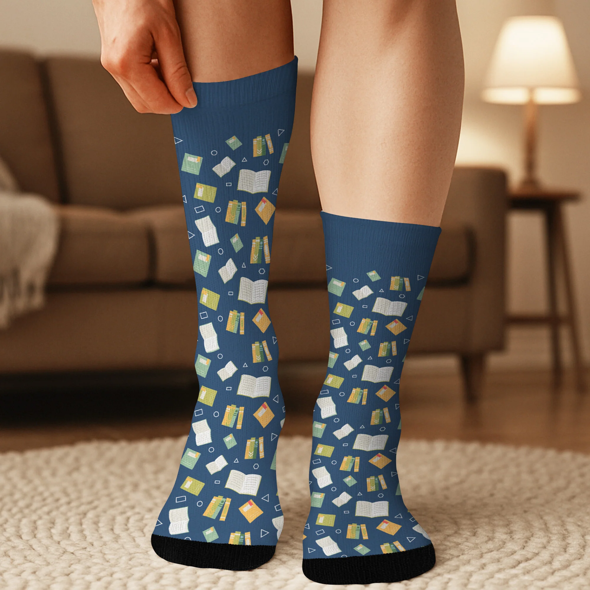 Chaussettes personnalisées femme – Je lis des livres, ne pas déranger - Image 3